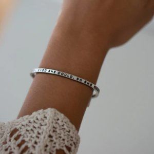 Mantraband Silver Cuff Bracelet
